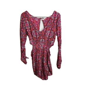 BILLABONG Women Floral Print Romper (Short) With Cut Out On Back And Hips Medium